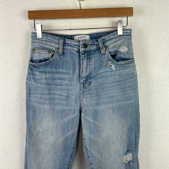 PISTOLA High-Rise Straight Crop Distressed 27 - Picture 3 of 9